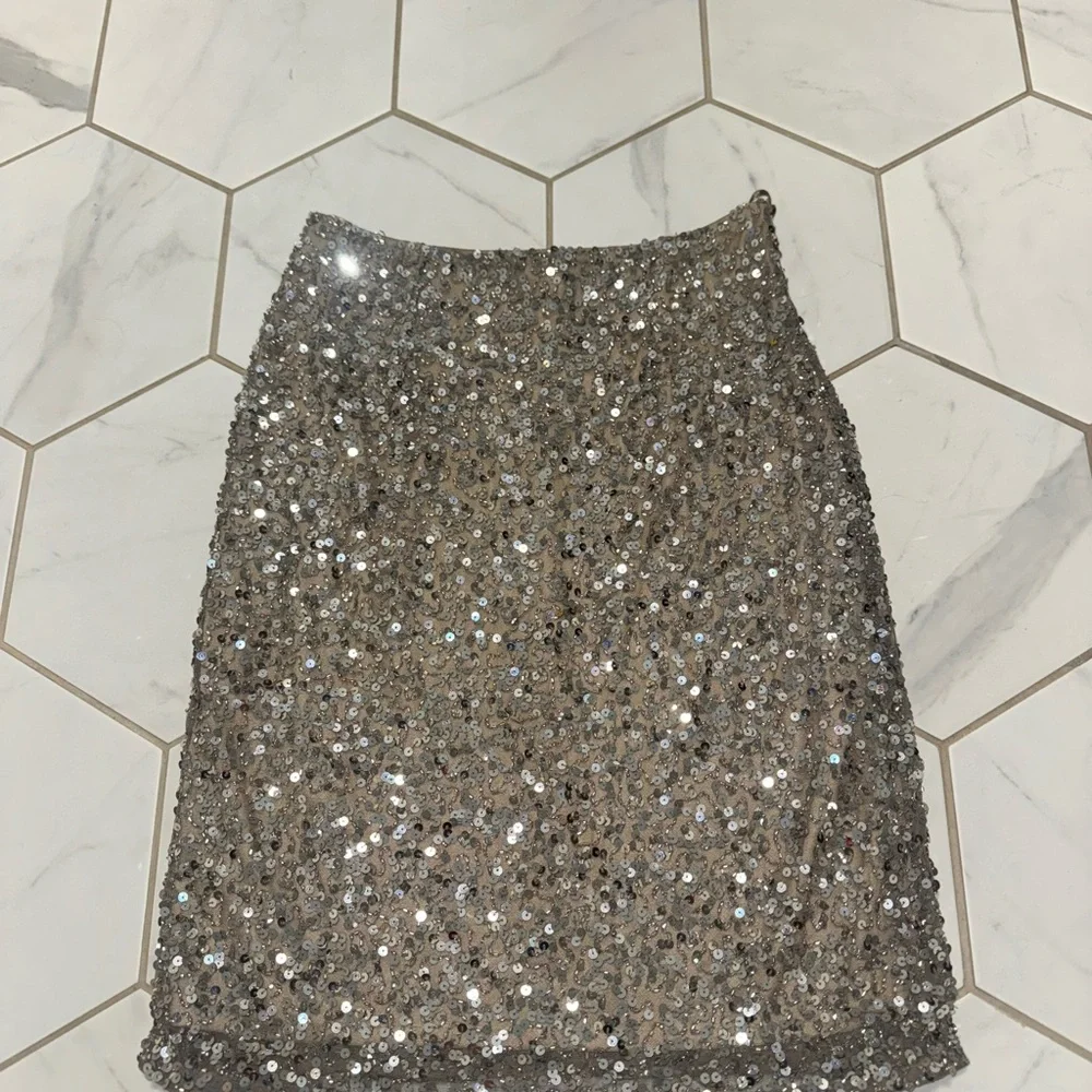 Scala Sequins Skirt Silver/Bronze‎ Size 2